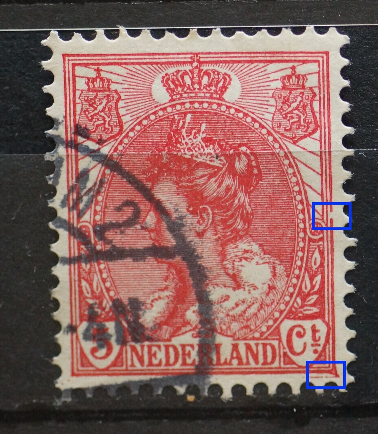 NVPH 60 - breuk in kaderlijn rechts NVPH 60 - breuk in kaderlijn rechts