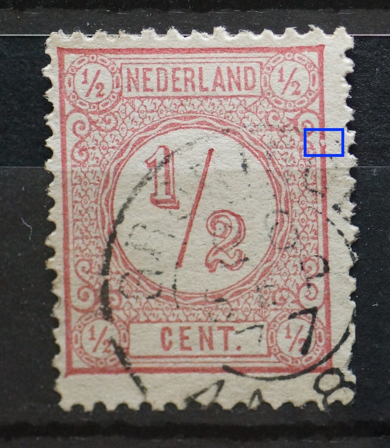 NVPH 30 - witte vlek in kaderlijn rechts