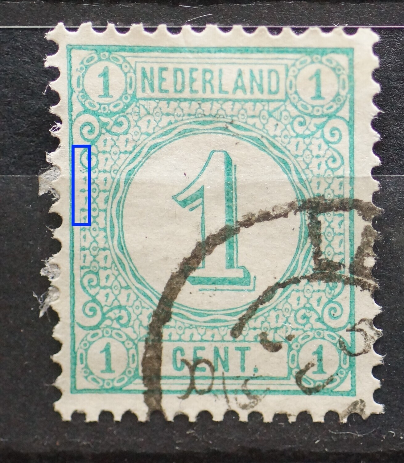 NVPH 31 - dunne/ontbrekende kaderlijn links