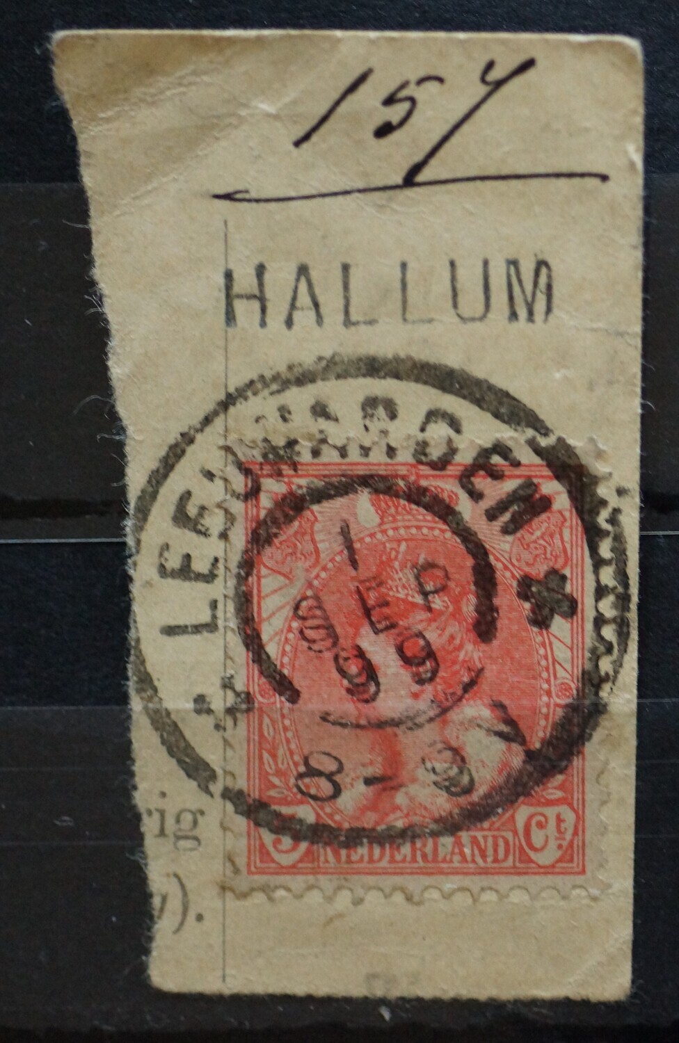 Leeuwarden op NVPH 60 (vroeg!) + kantoornaamstempel Hallum