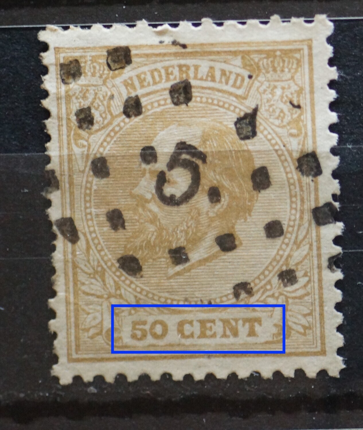 NVPH 27 - kader rond 50 CENT ontbreekt NVPH 27 - kader rond 50 CENT ontbreekt