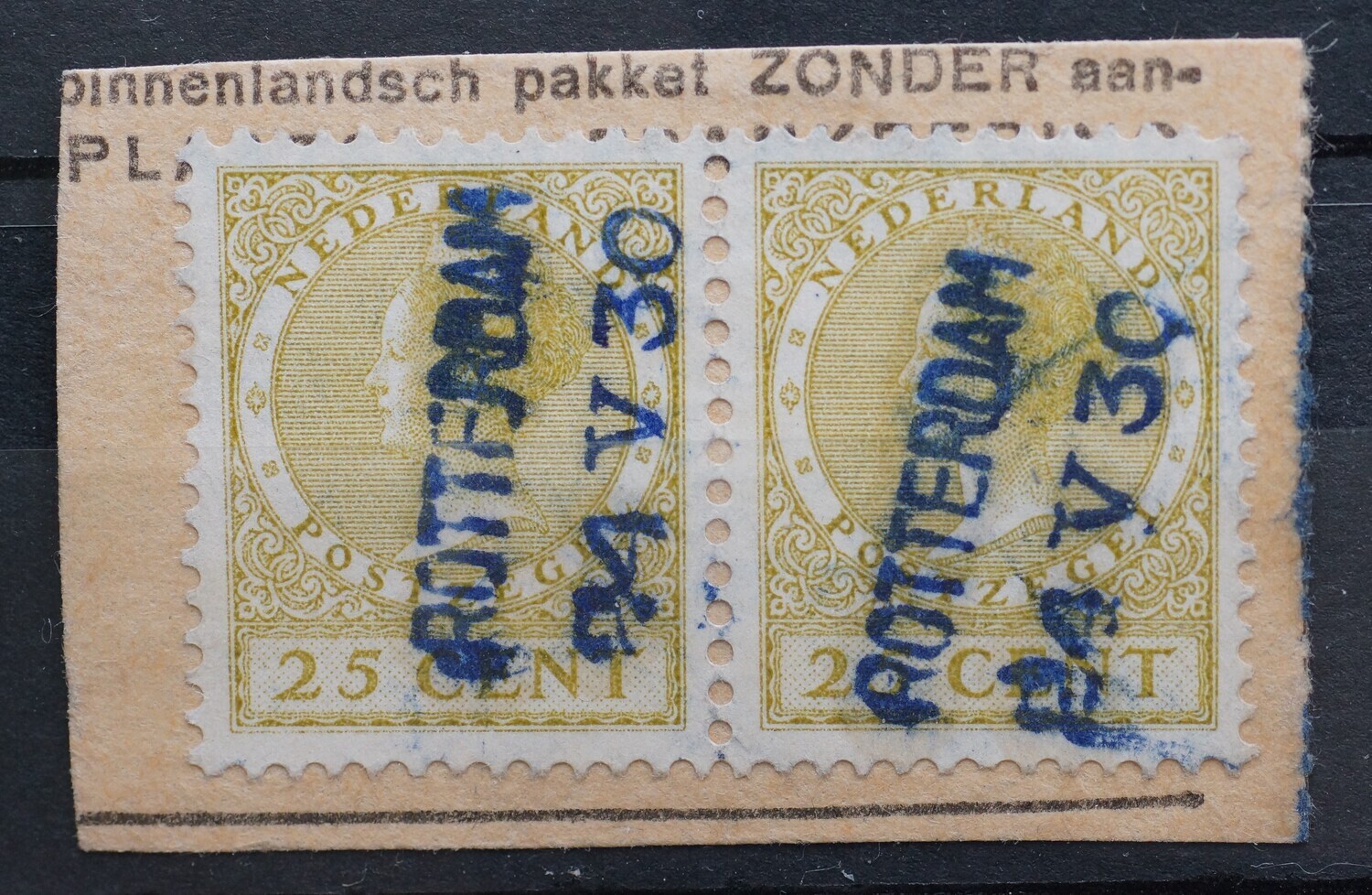Rotterdam met datum op NVPH 192 (paar)