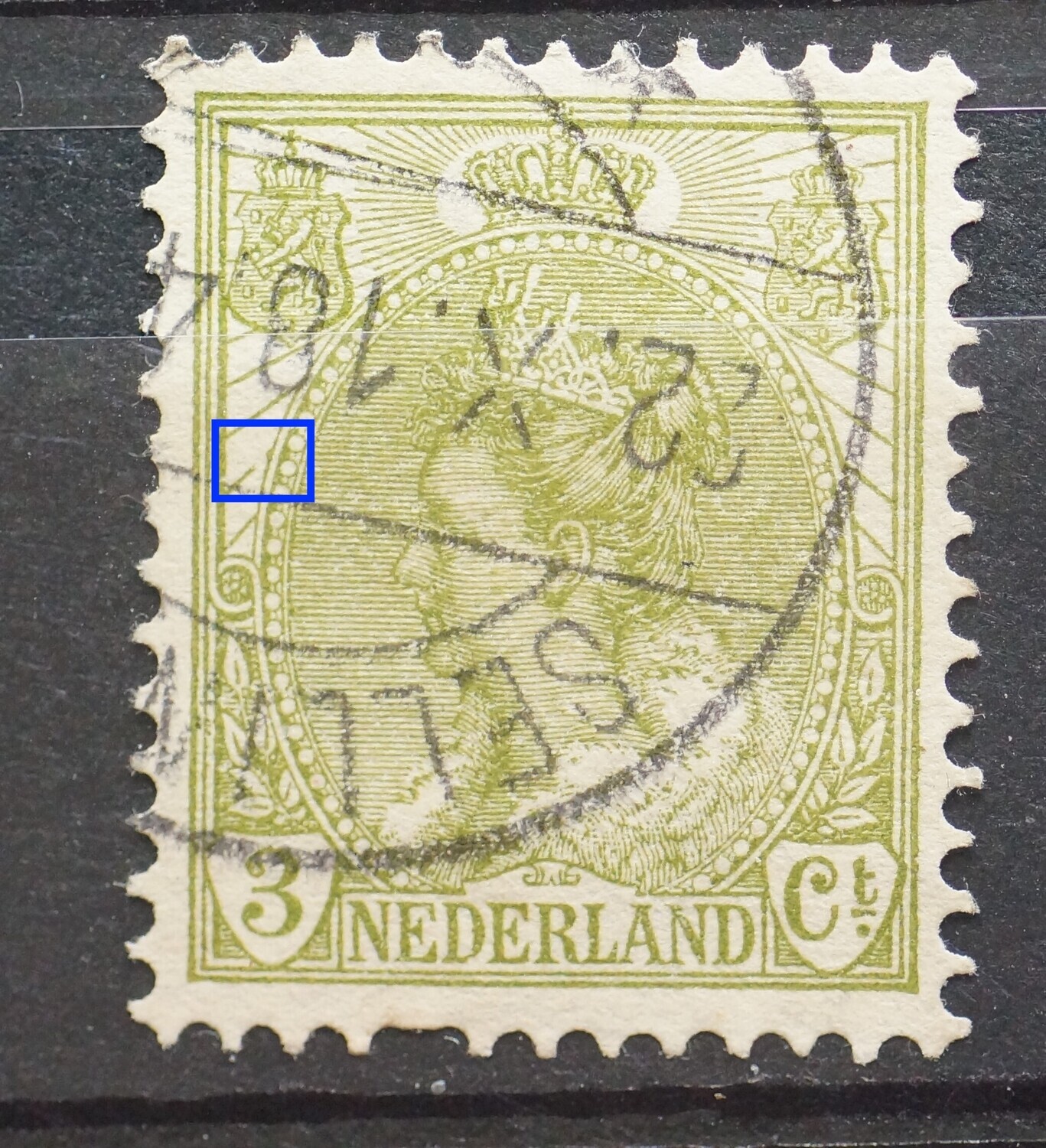 NVPH 57 - breuk in straal links