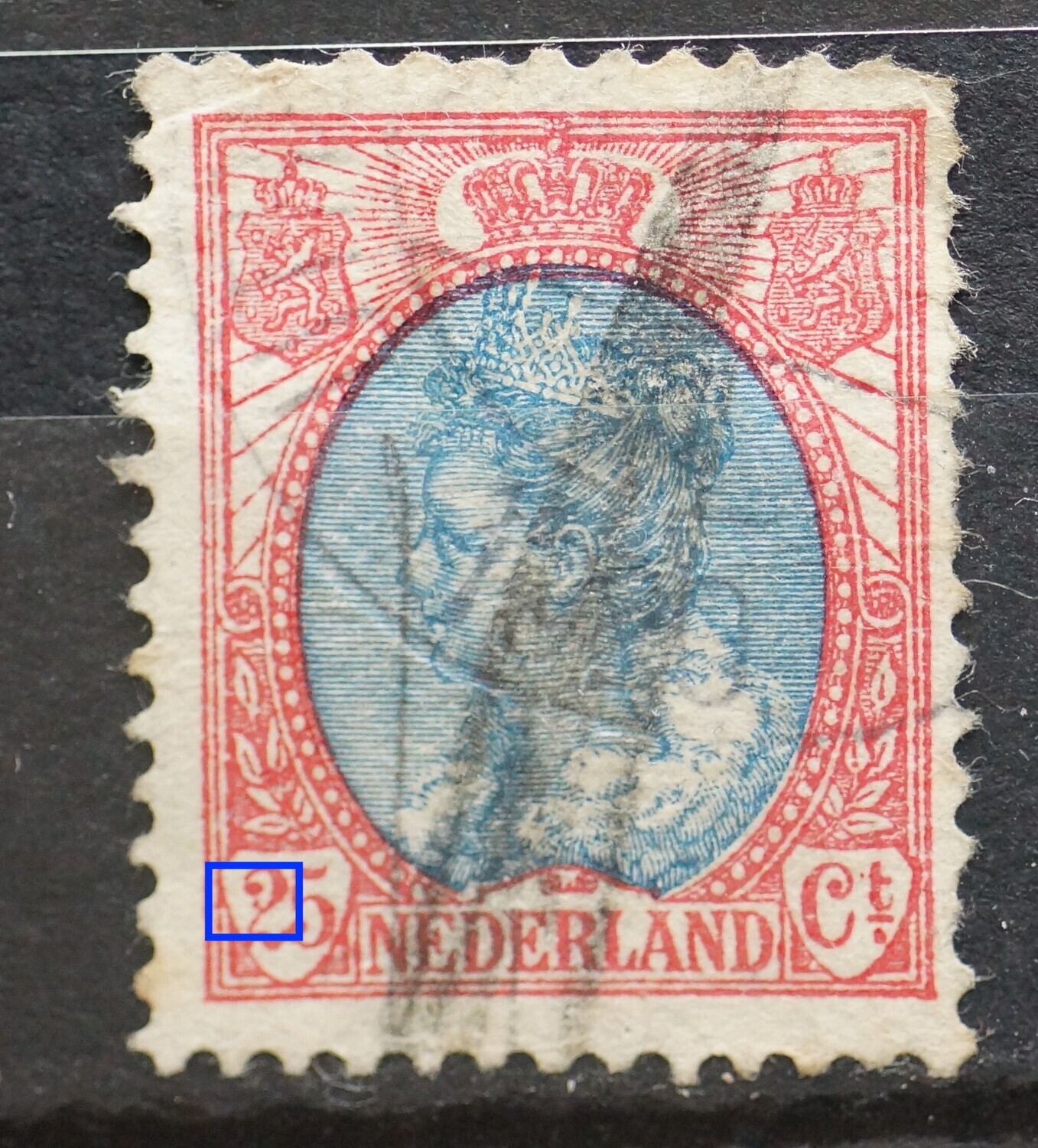 NVPH 71 - rode stip in de 2 van 25