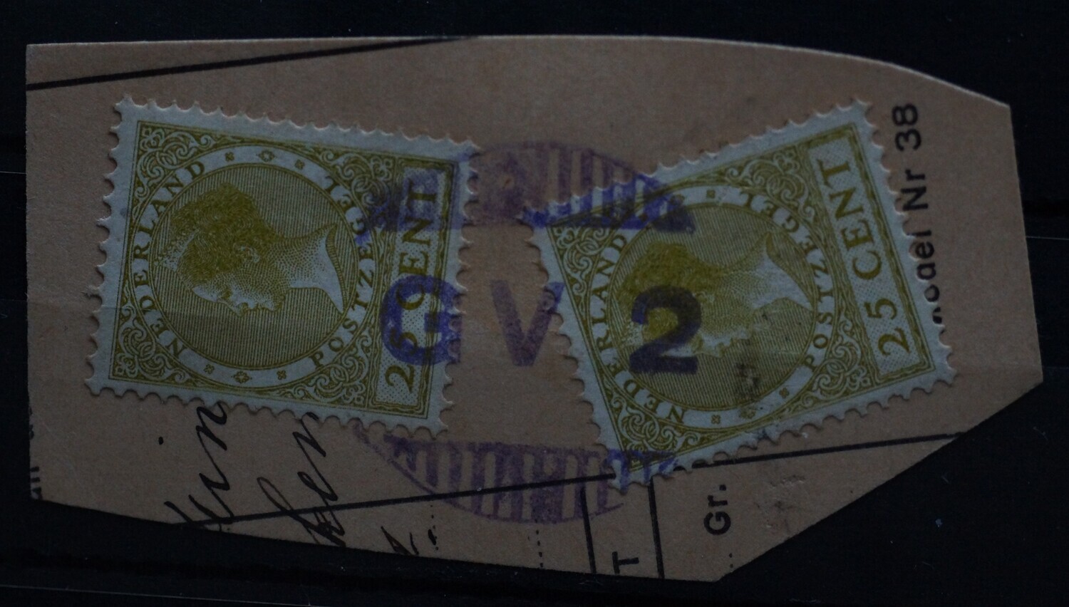 GV 2 (sGravenhage Van Limburg Stirumstraat) op NVPH 157 (2x)