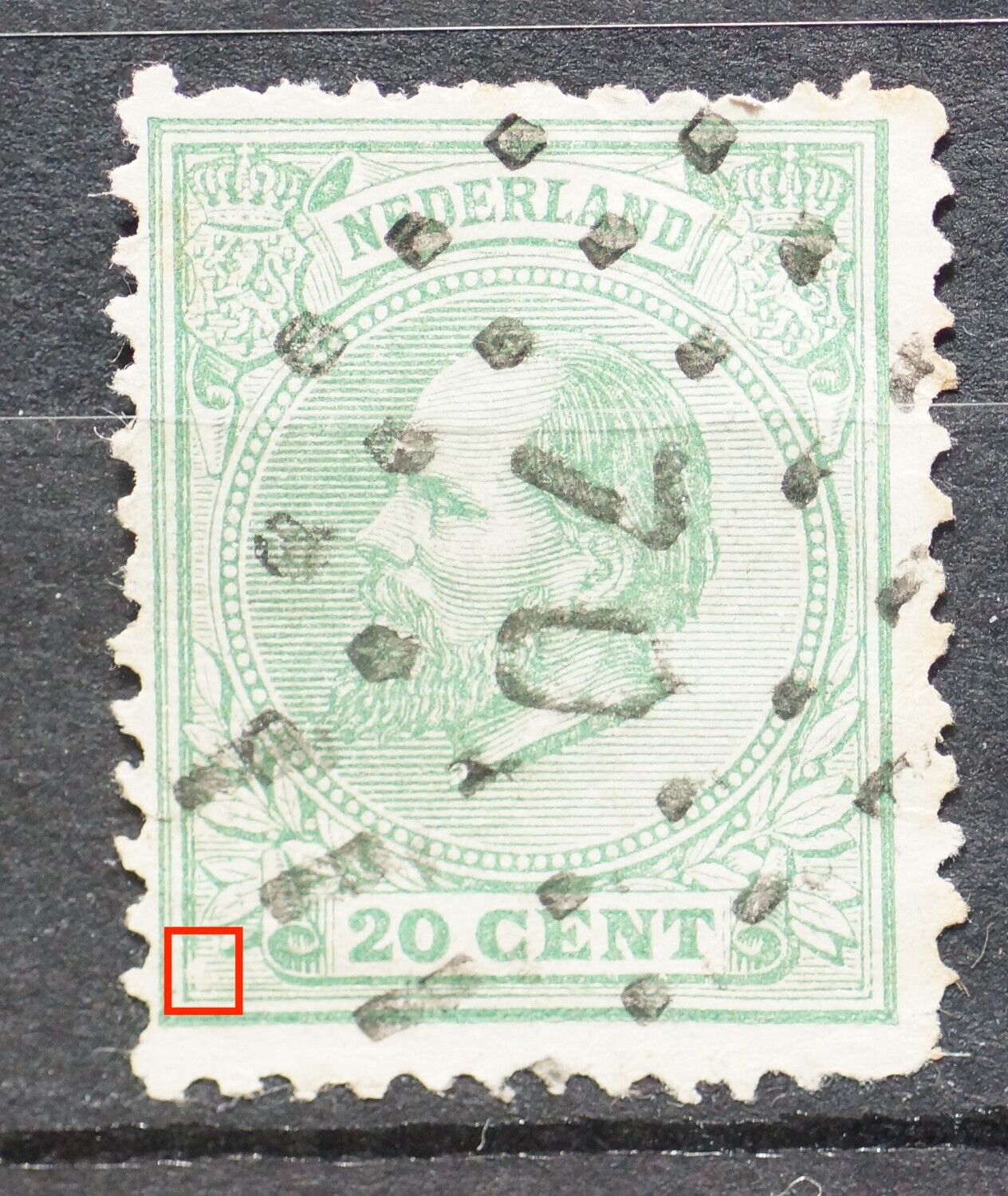 NVPH 24 - witte vlek linksonder
