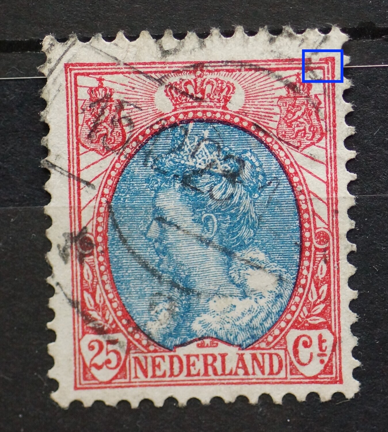 NVPH 71 (redelijk) - o.a. breuk in kaderlijn rechtsboven NVPH 71 (redelijk) - o.a. breuk in kaderlijn rechtsboven