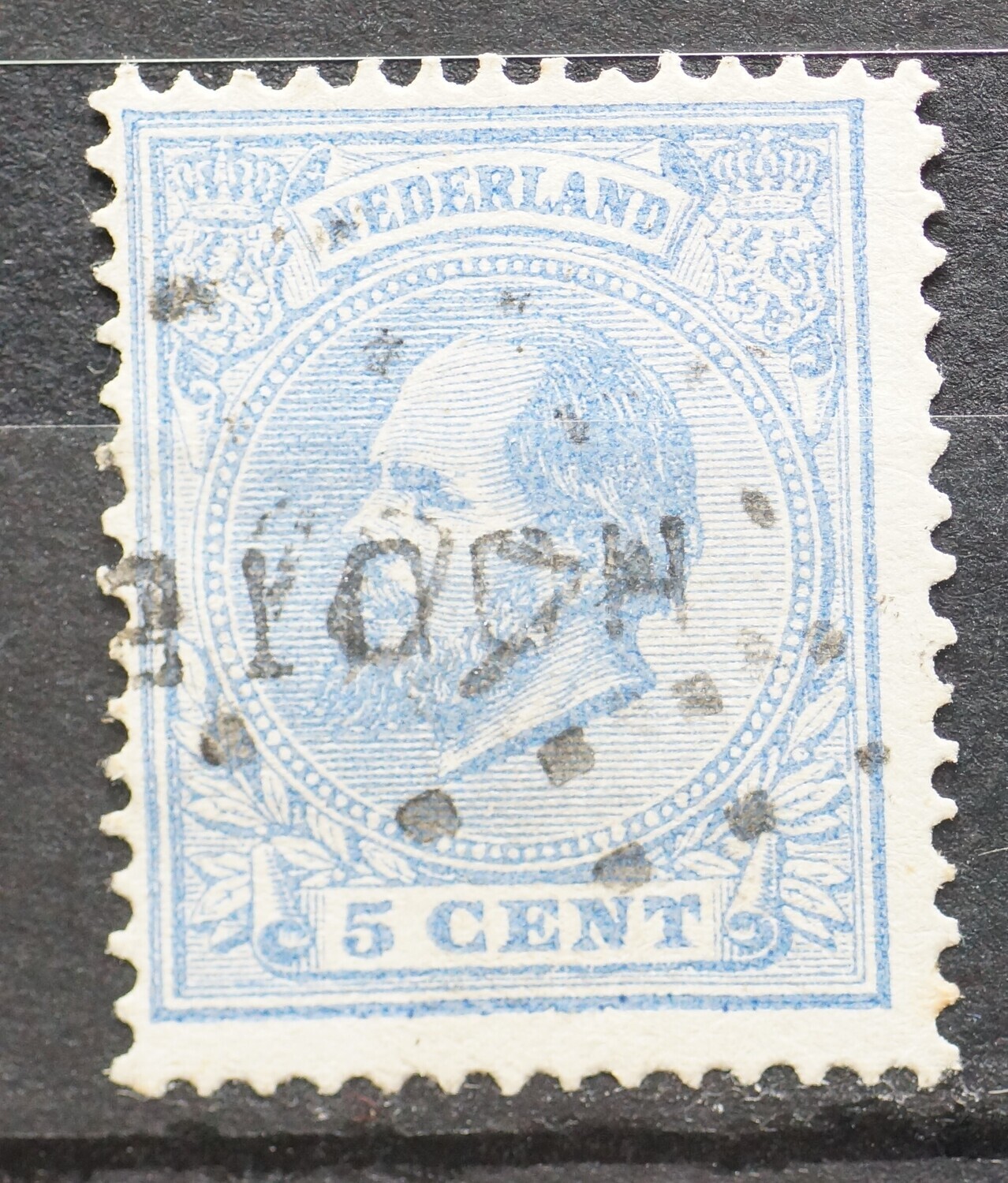 kantoornaamstempel Houten en 107 (Utrecht) op NVPH 19
