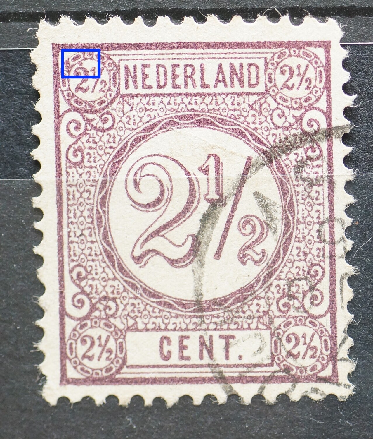 NVPH 33 - violette punt bij de 2 1/2 linksboven