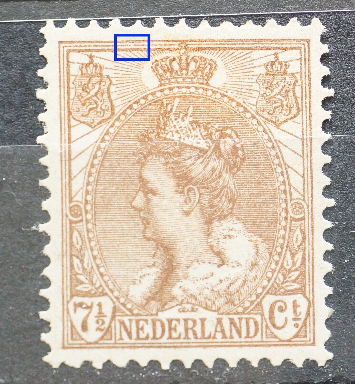 NVPH 61 - o.a. breuk in kaderlijn boven