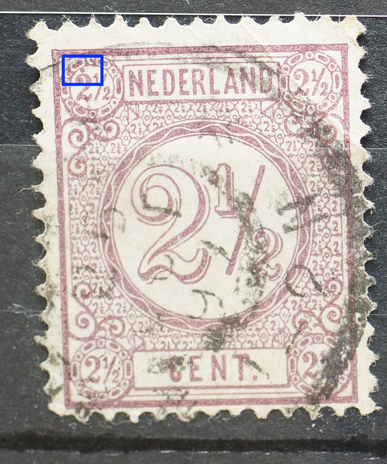NVPH 33 - violette punt bij de 2 1/2 linksboven