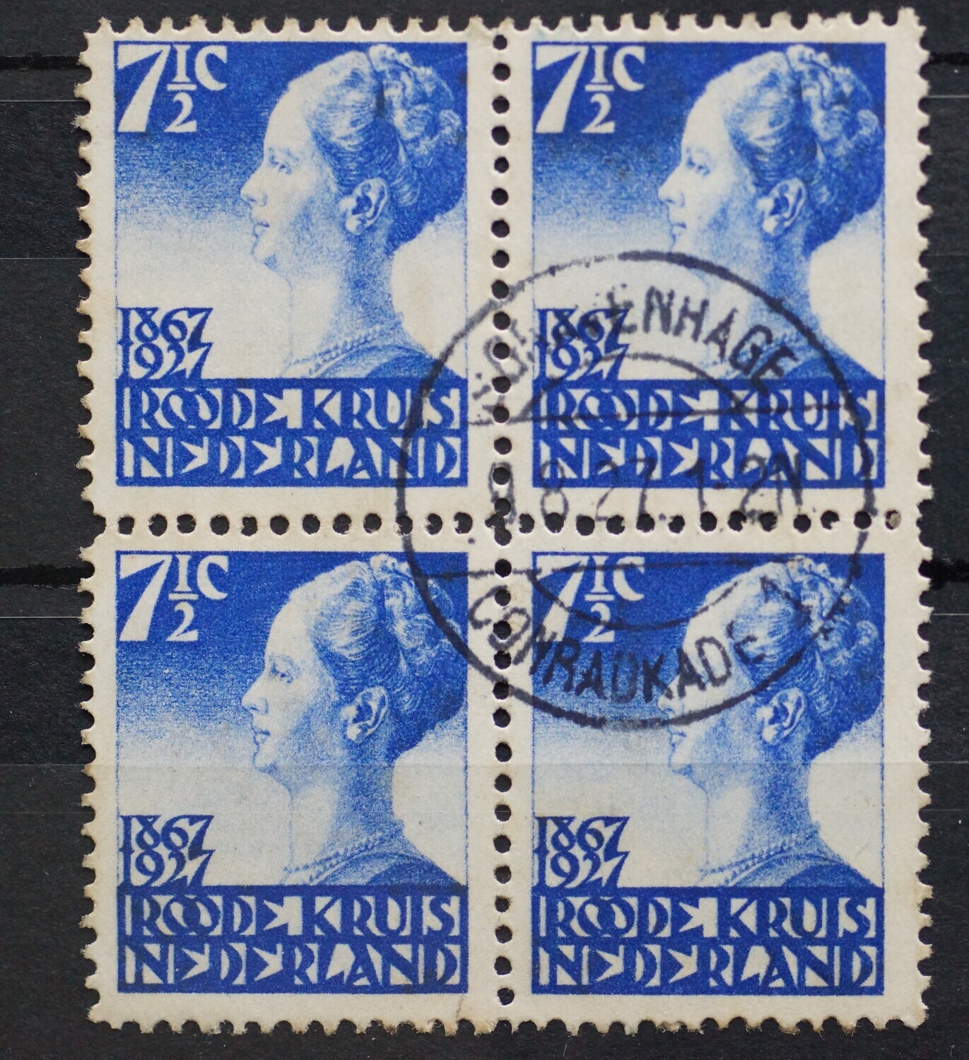 sGravenhage Conradkade 1 op NVPH 206 (blok)