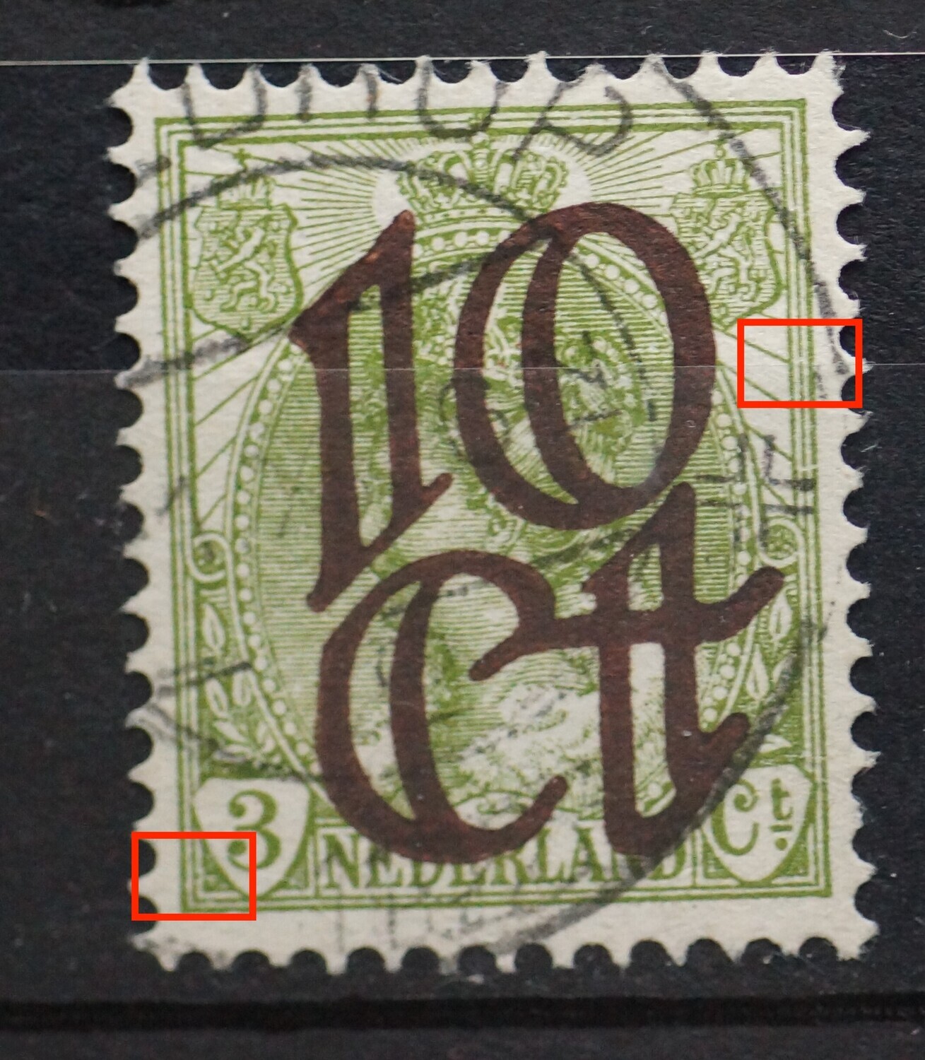 NVPH 116 - o.a. breuk in kaderlijn rechts