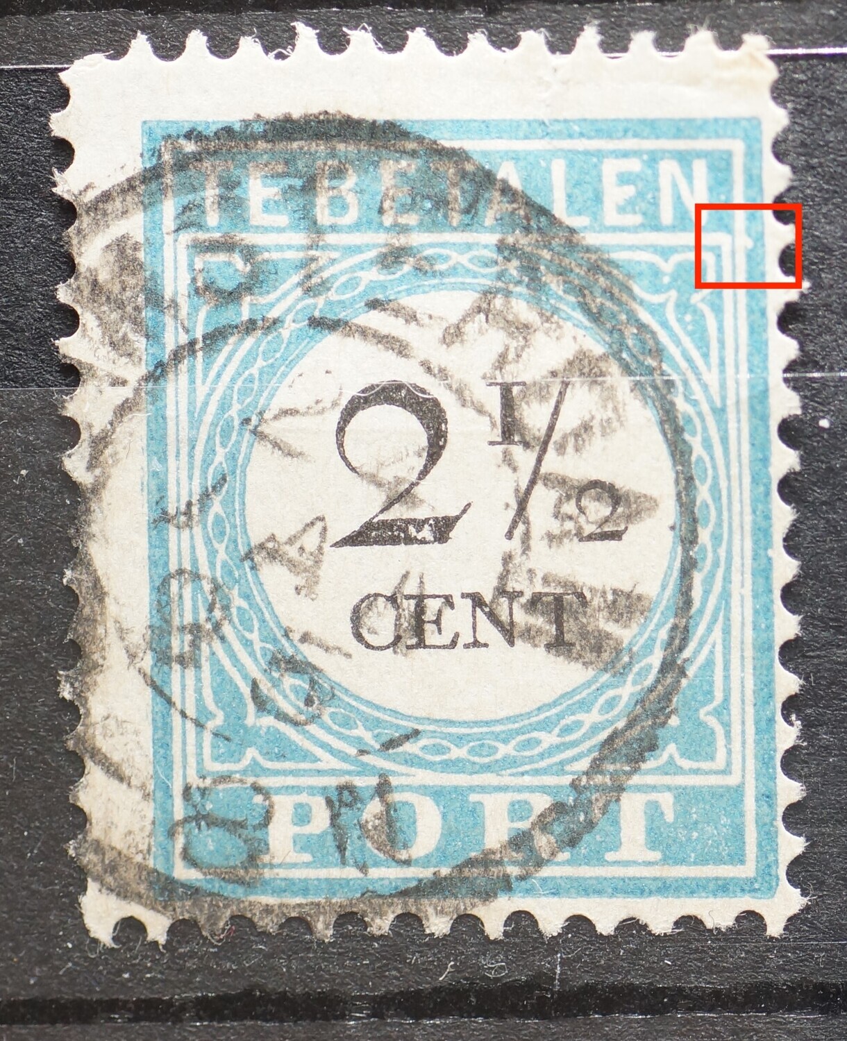 NVPH P5 - witte uitstulping aan kaderlijn rechts