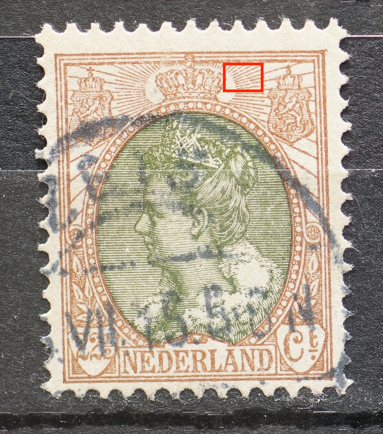NVPH 70 - breuk in stralen boven, rechts