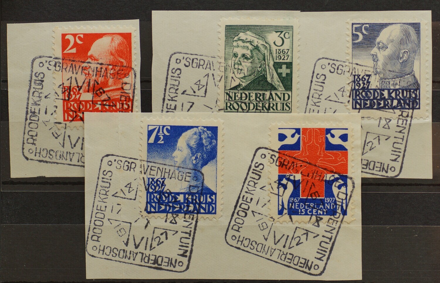 Gelegenheidsstempel Rode Kruis Dierentuin op de serie NVPH 203-207