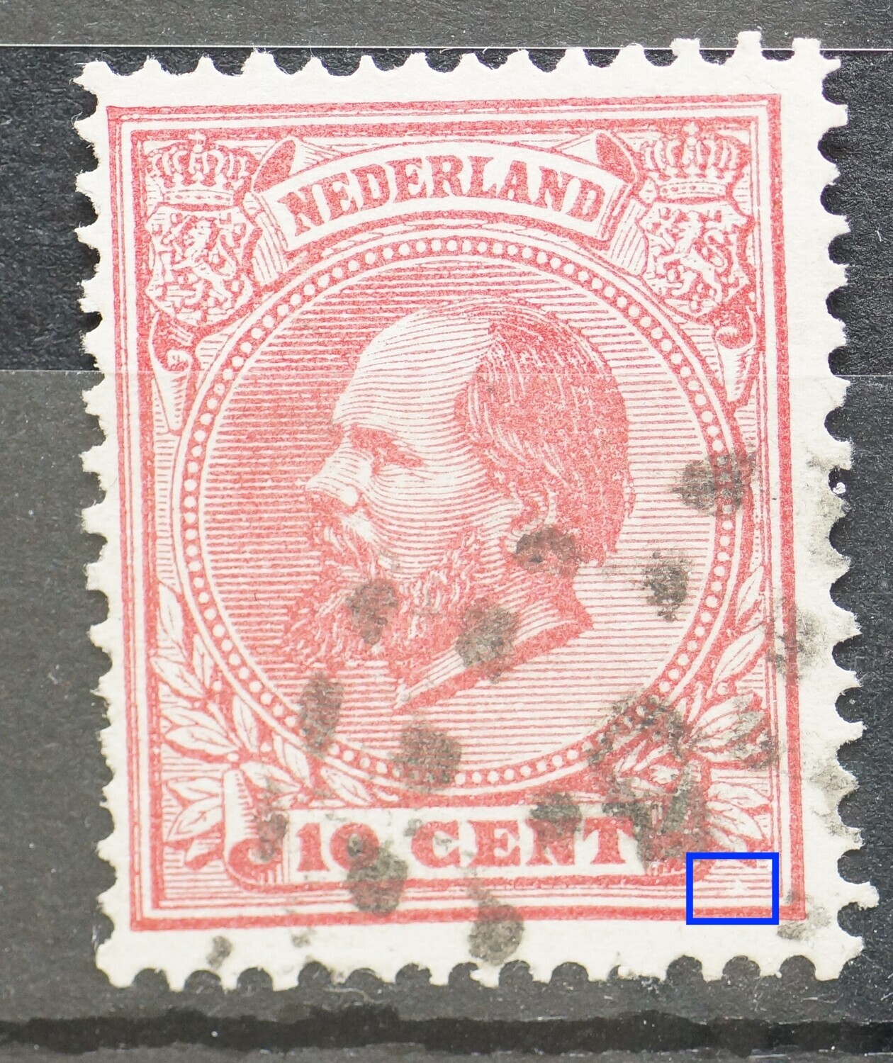 NVPH 21 - breuk in arcering rechtsonder NVPH 21 - breuk in arcering rechtsonder