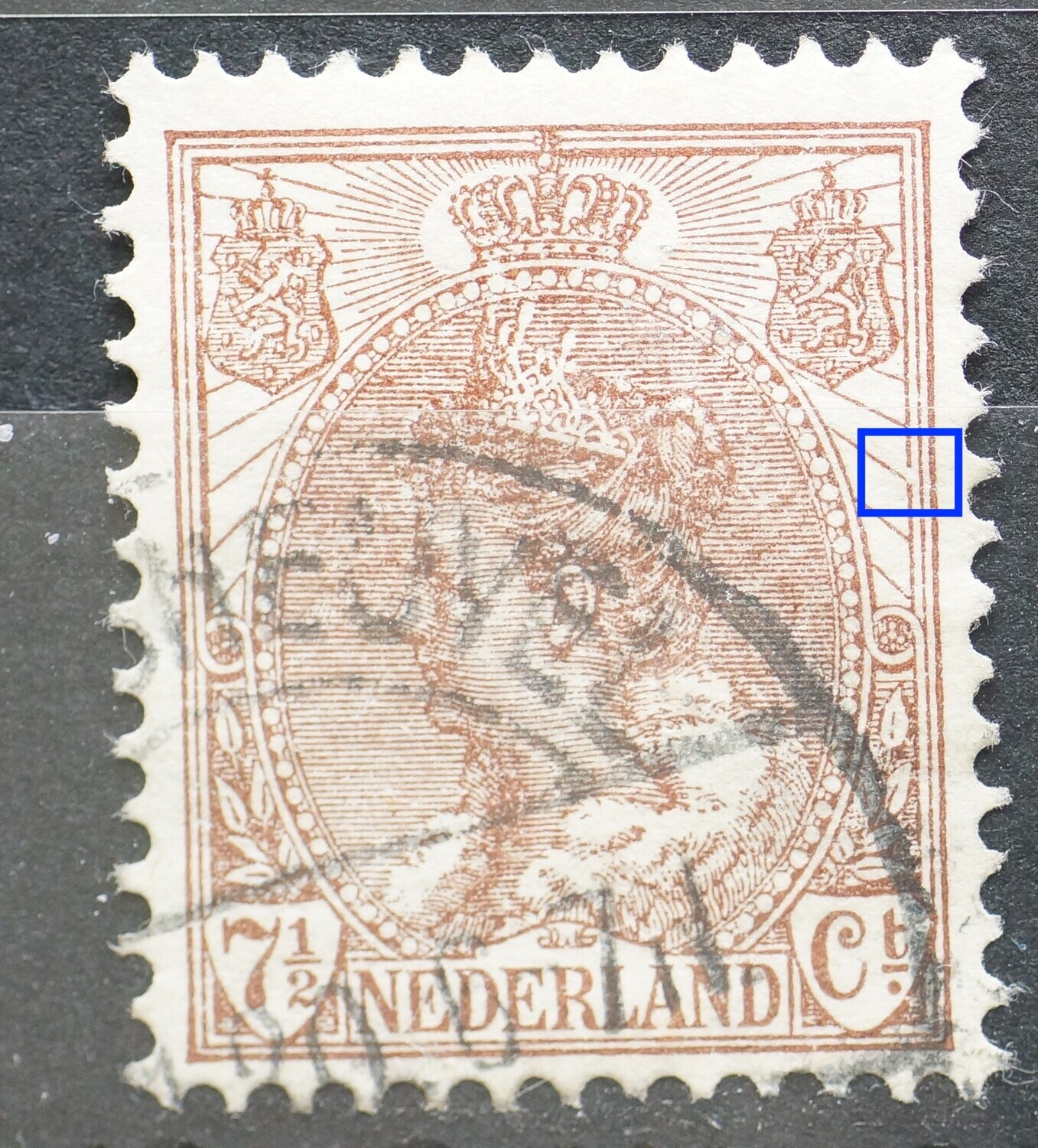 NVPH 61 - breuk in kaderlijn rechts NVPH 61 - breuk in kaderlijn rechts