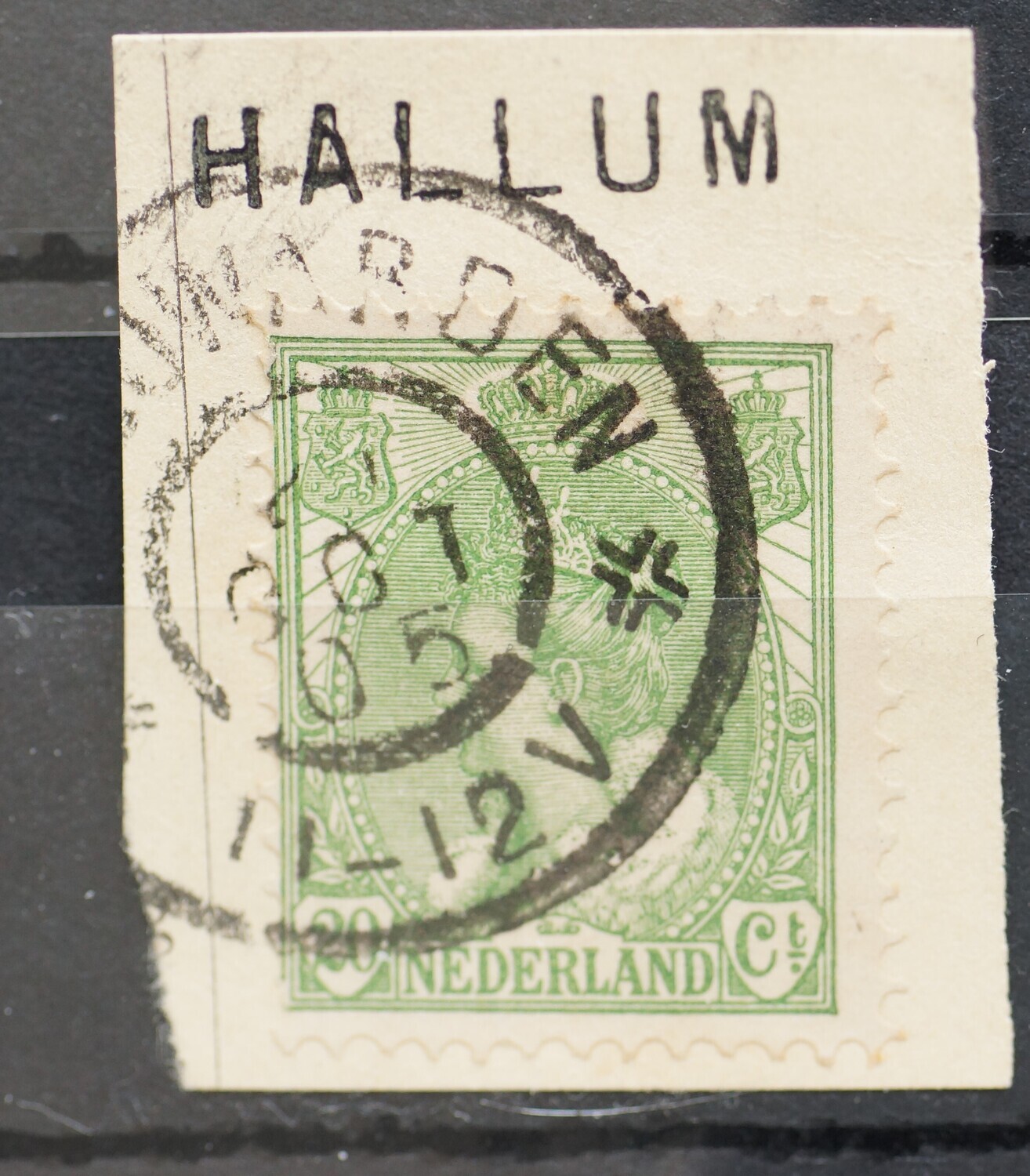 Leeuwarden + kantoornaamstempel Hallum op NVPH 68