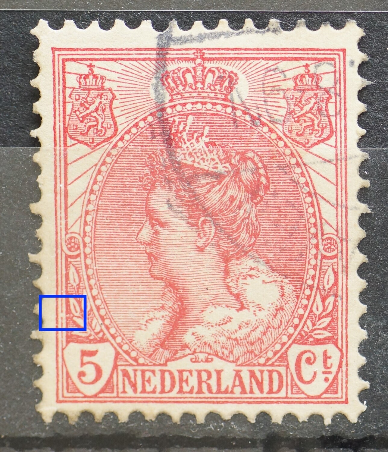 NVPH 60 - breuk in kaderlijn links NVPH 60 - breuk in kaderlijn links