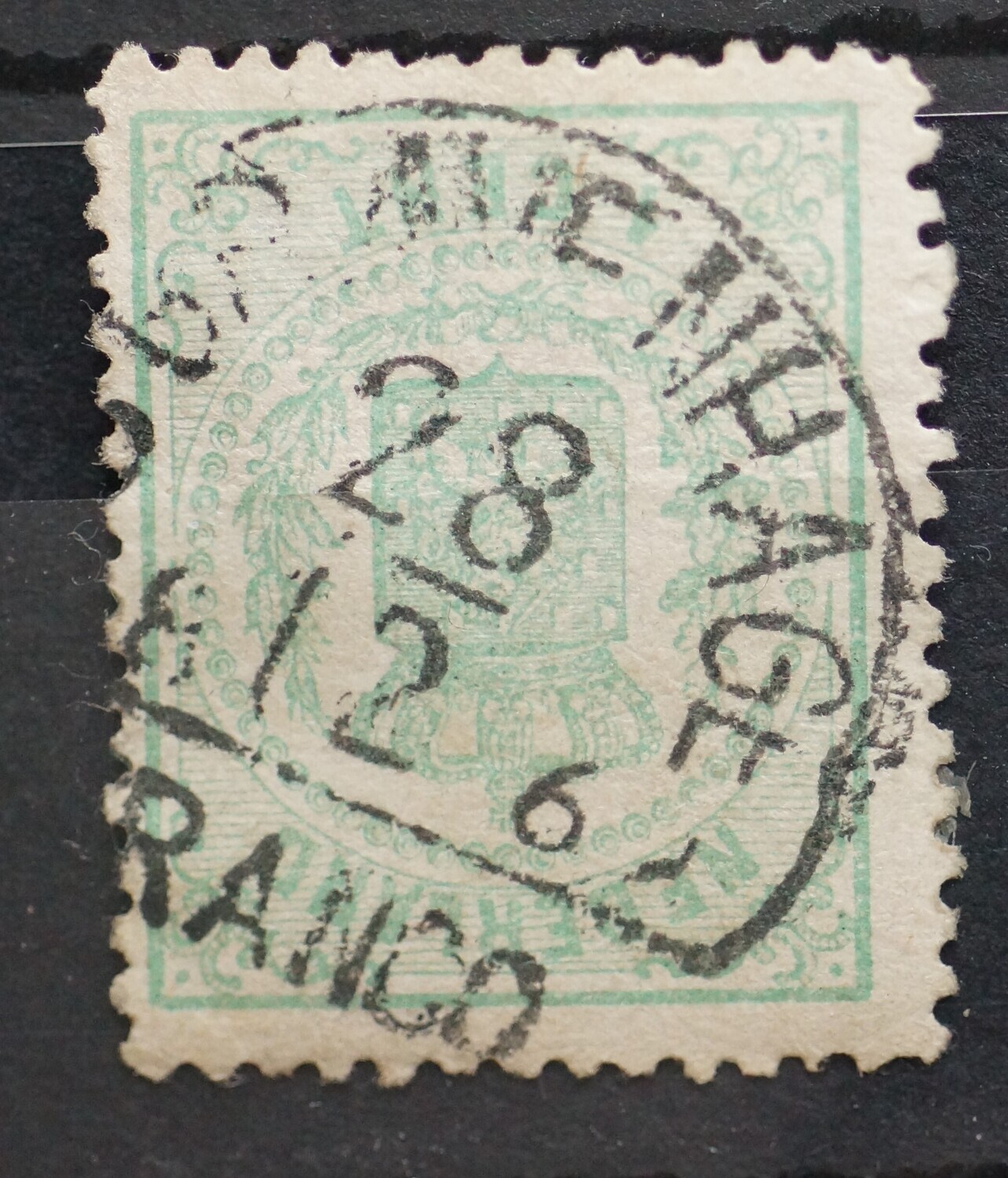 Halfrond Franco stempel op NVPH 15 - laat gebruik