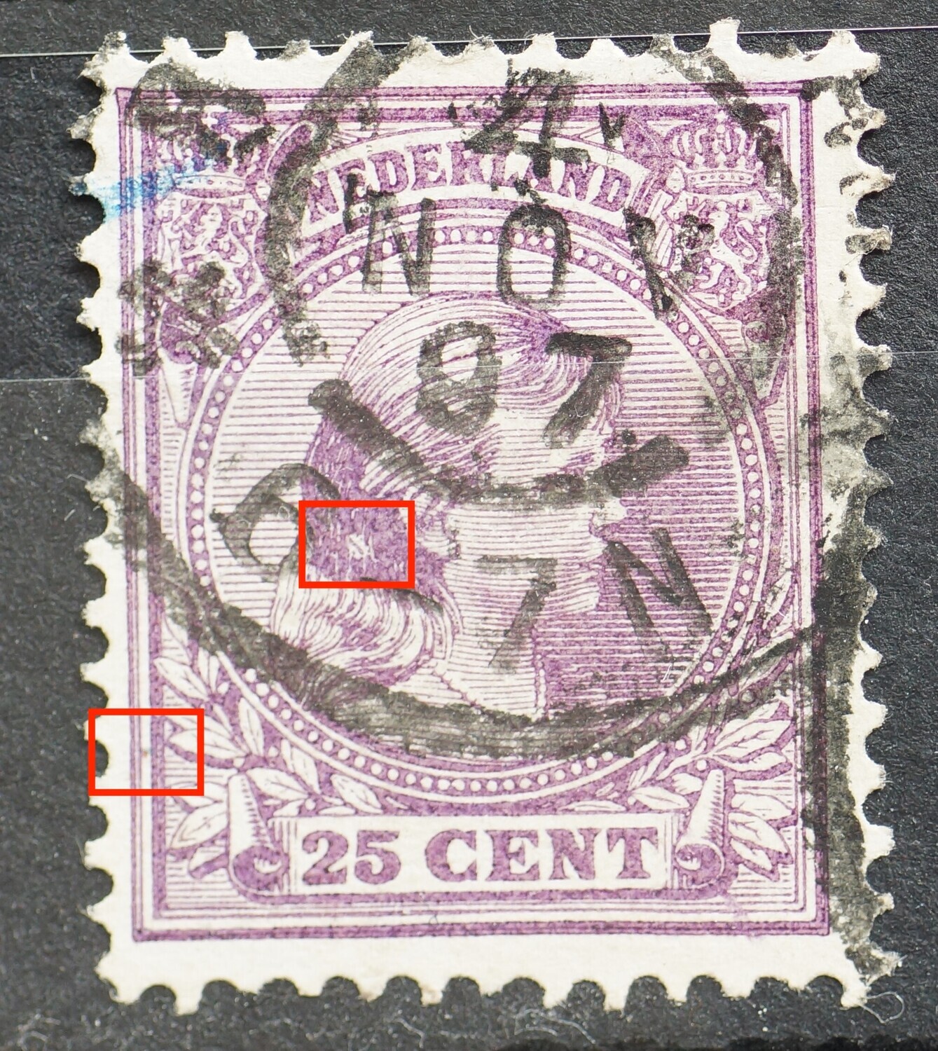 NVPH 42 - o.a. breuk / streep in het haar