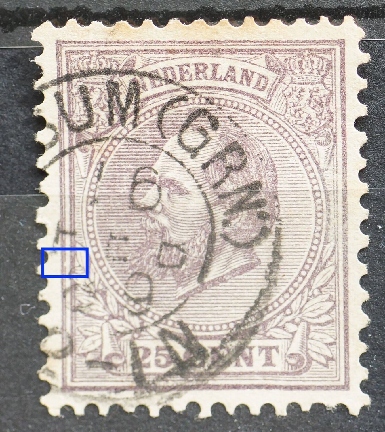 NVPH 26 - breukje in kaderlijn links NVPH 26 - breukje in kaderlijn links