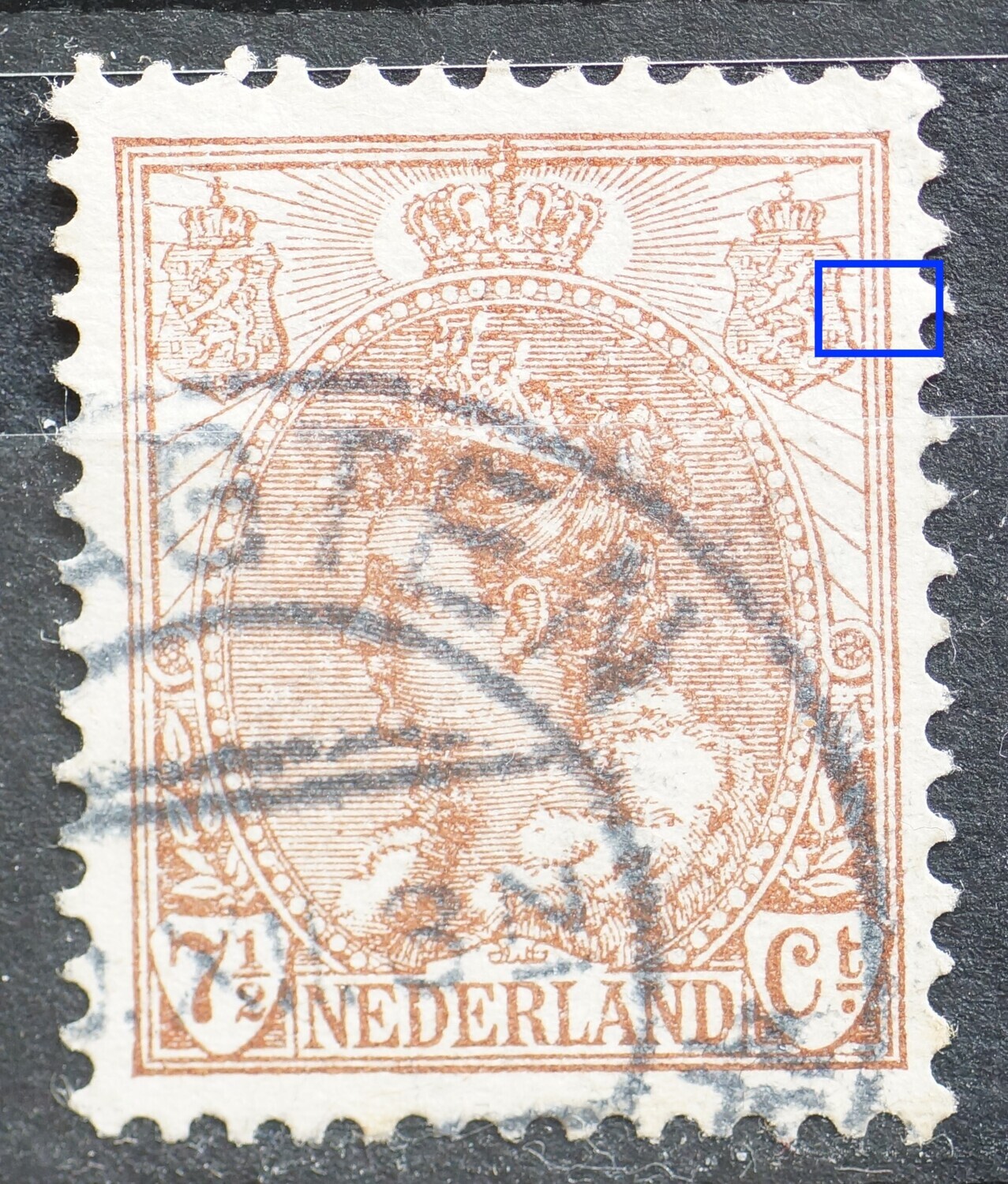 NVPH 61 - o.a. breuk in kaderlijn rechts
