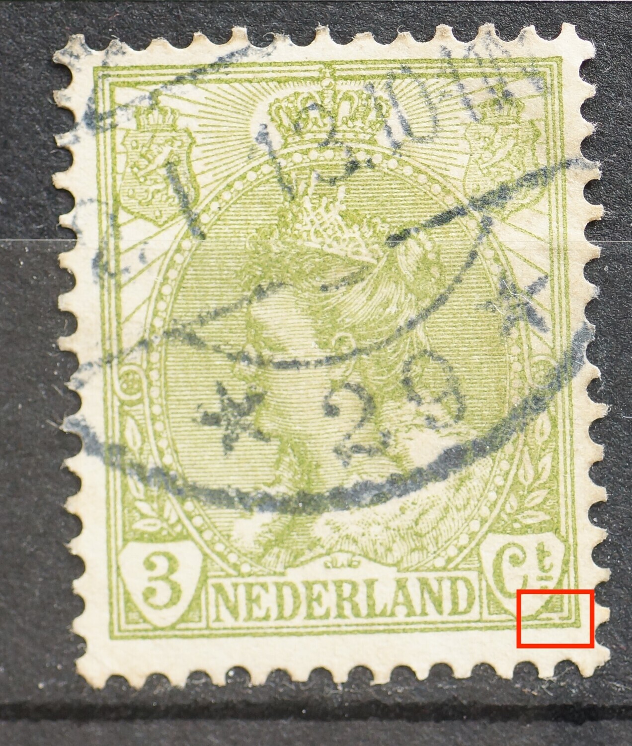 NVPH 57 - breuk in kaderlijn onder Ct.