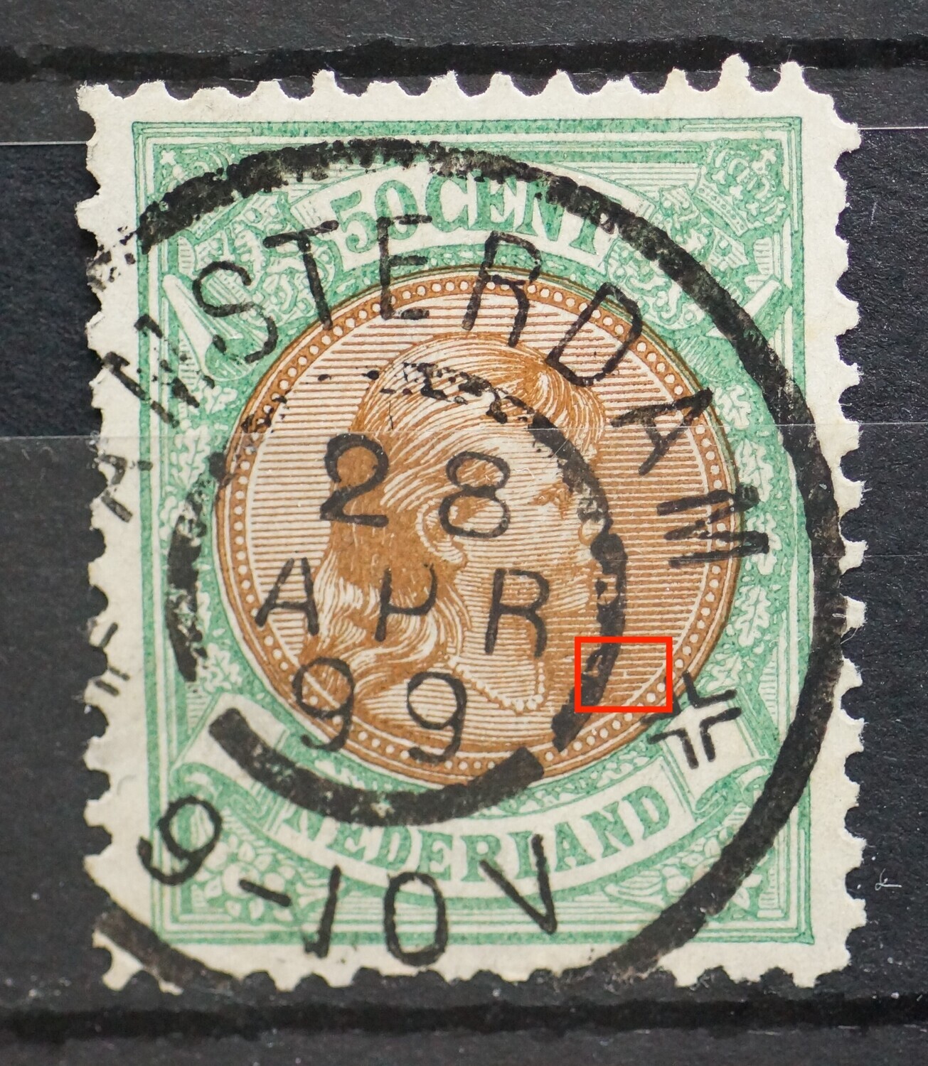 NVPH 45 - breuk in arcering rechtsonder NVPH 45 - breuk in arcering rechtsonder