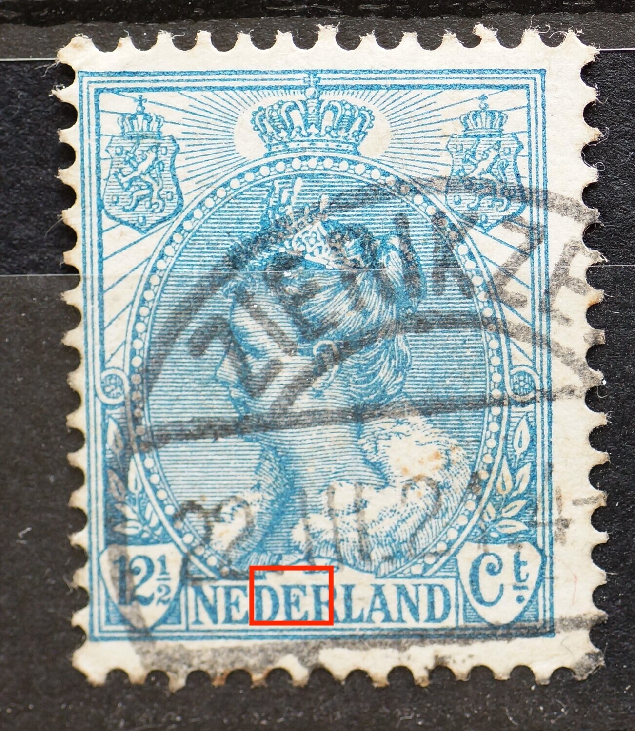 NVPH 63 - blauwe punt in de tweede E van NEDERLAND