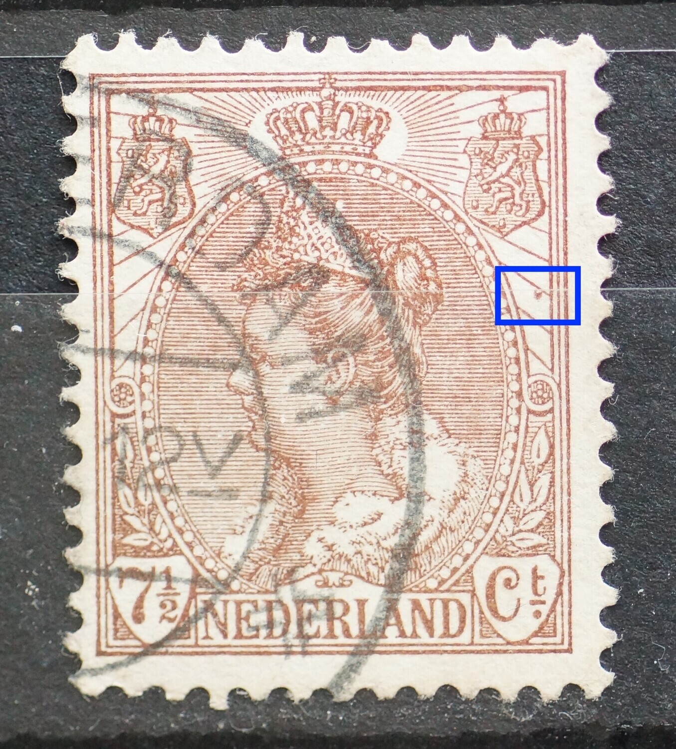 NVPH 61 - bruine vlek rechts