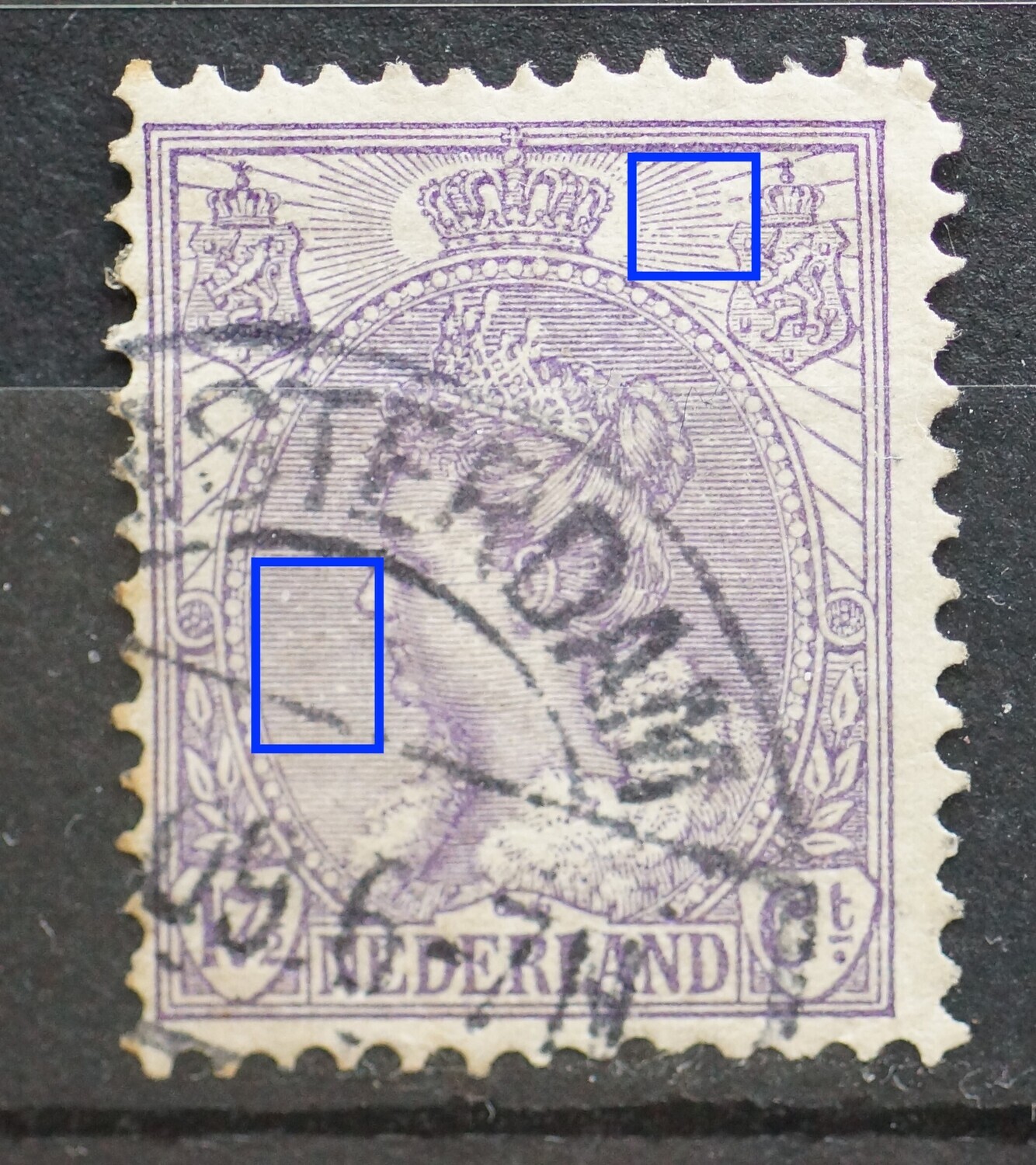 NVPH 66 - o.a. diverse breukjes in de stralen rechts
