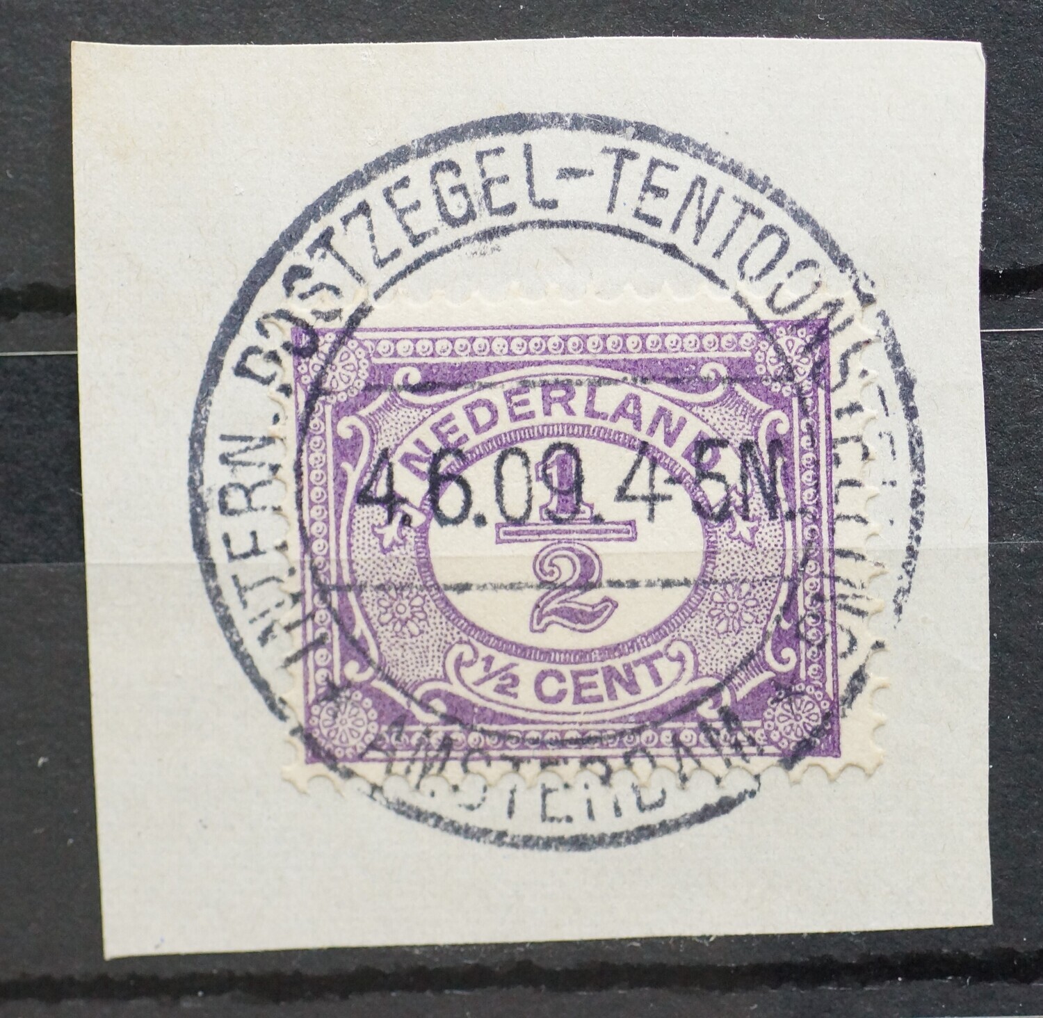 Gelegenheidsstempel Postzegeltentoonstelling Amsterdam op NVPH 50