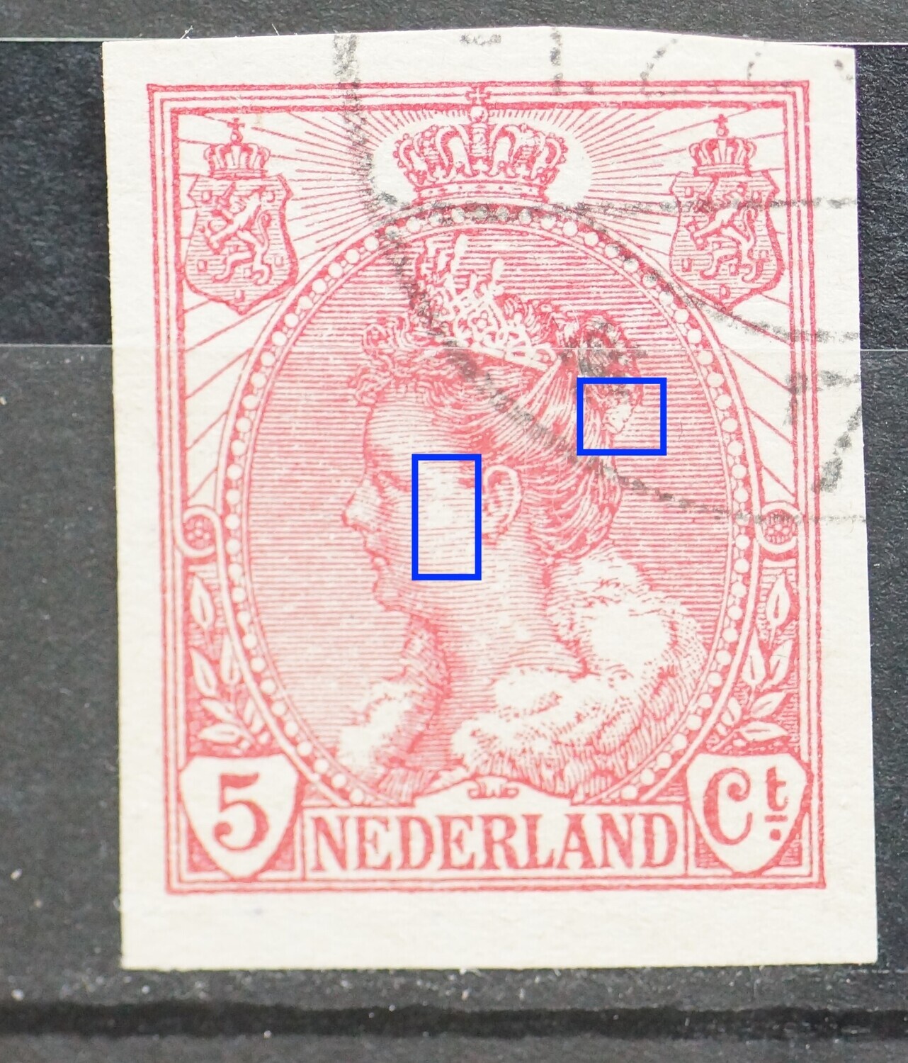 NVPH 82 - o.a. witte vlek in knotje