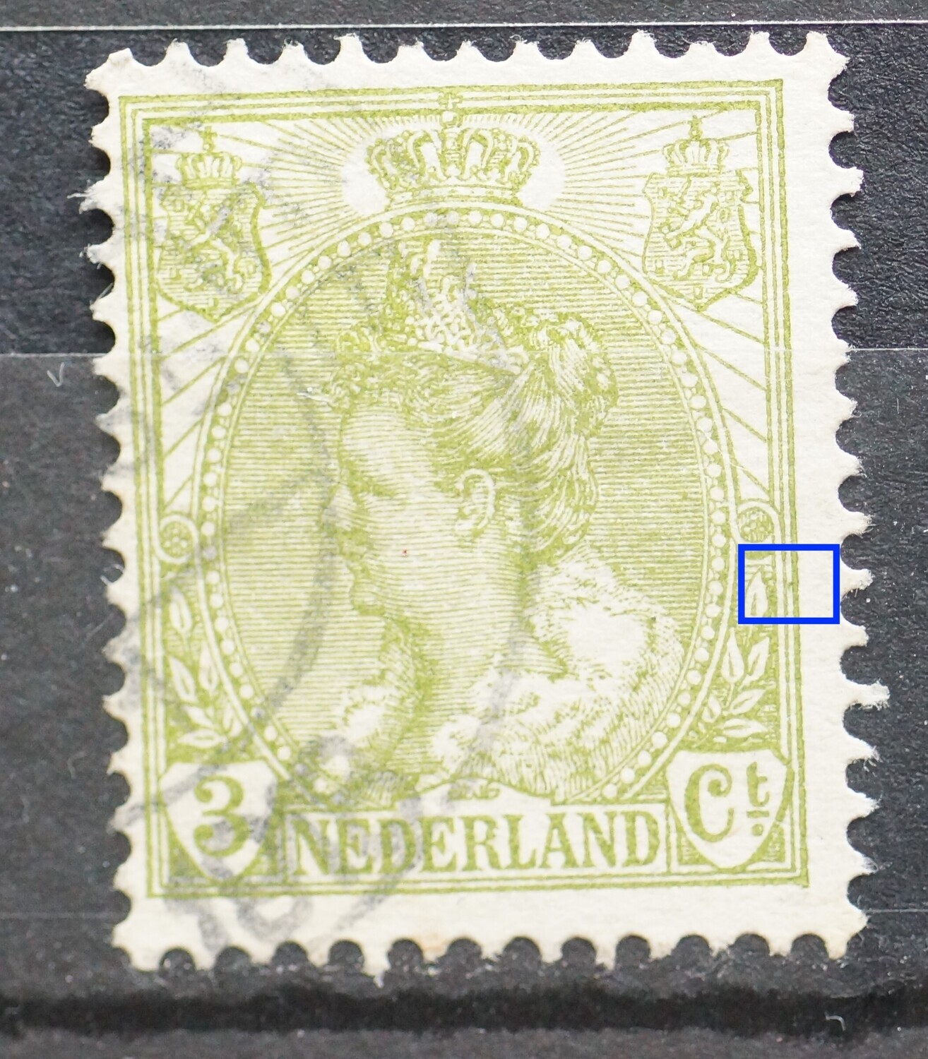 NVPH 57 - groen vlekje rechts