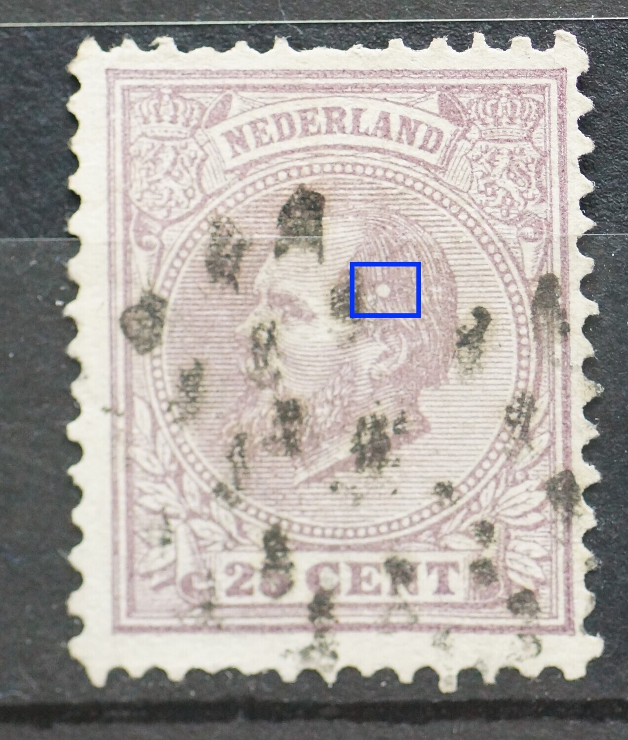 NVPH 26 - witte vlek in het haar (26 P2) NVPH 26 - witte vlek in het haar (26 P2)