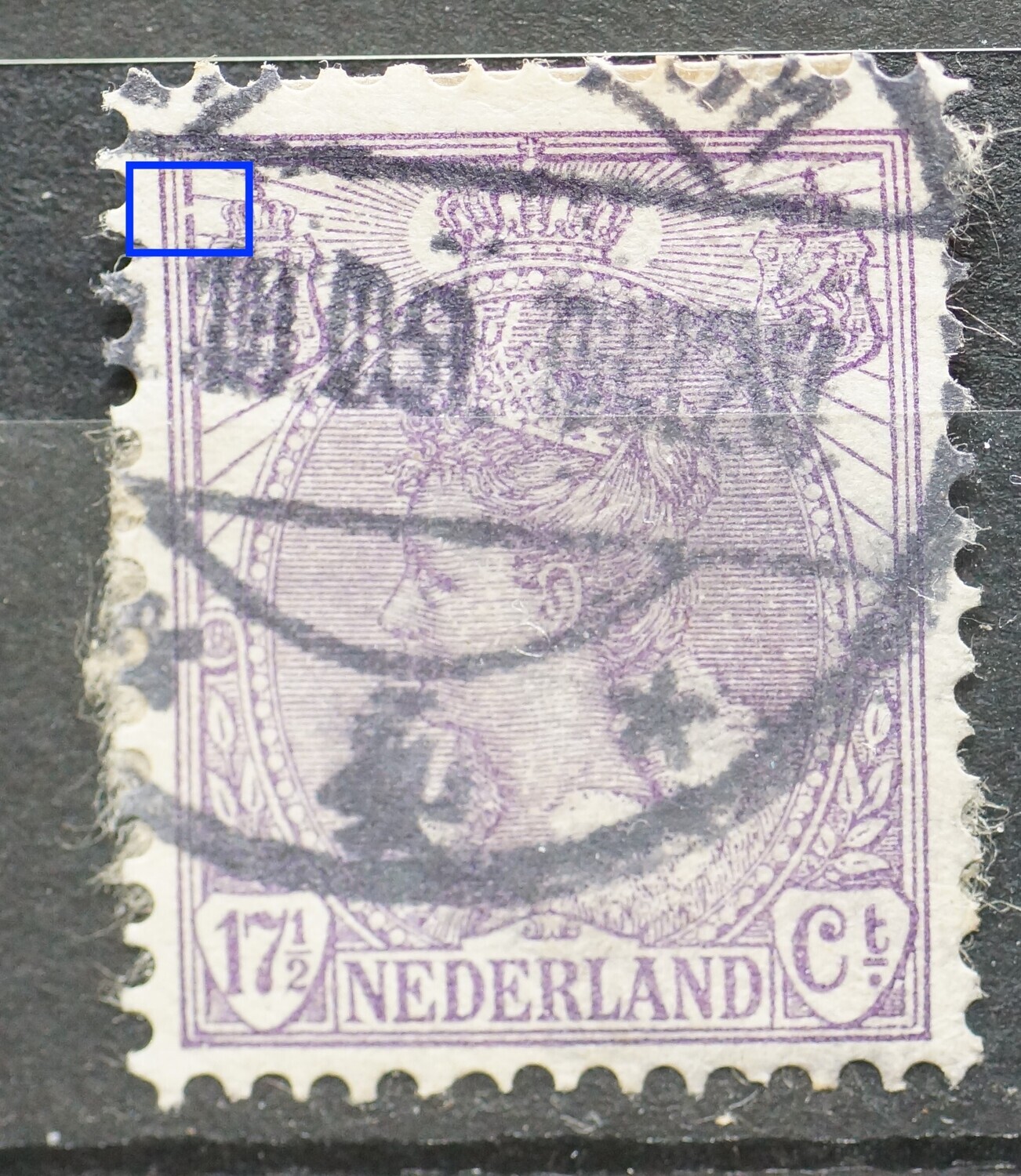 NVPH 66 - breuk in kaderlijn links, boven NVPH 66 - breuk in kaderlijn links, boven