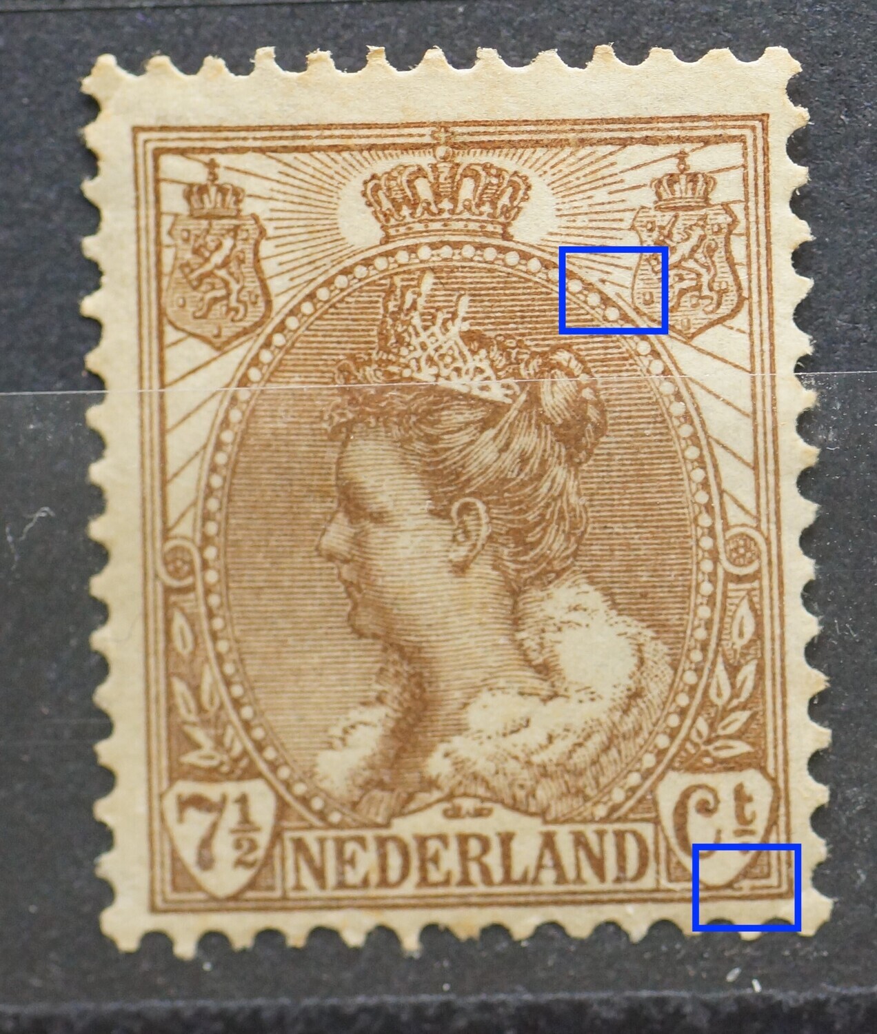 NVPH 61 - o.a. breuk rand medaillon rechtsboven