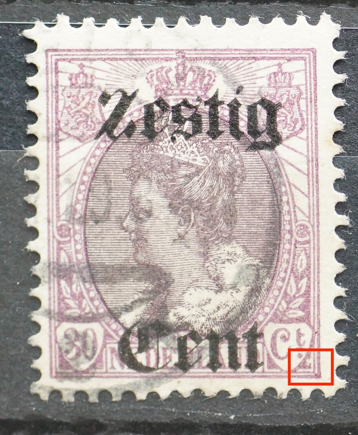 NVPH 103 - beschadiging/witte vlek rechtsonder NVPH 103 - beschadiging/witte vlek rechtsonder