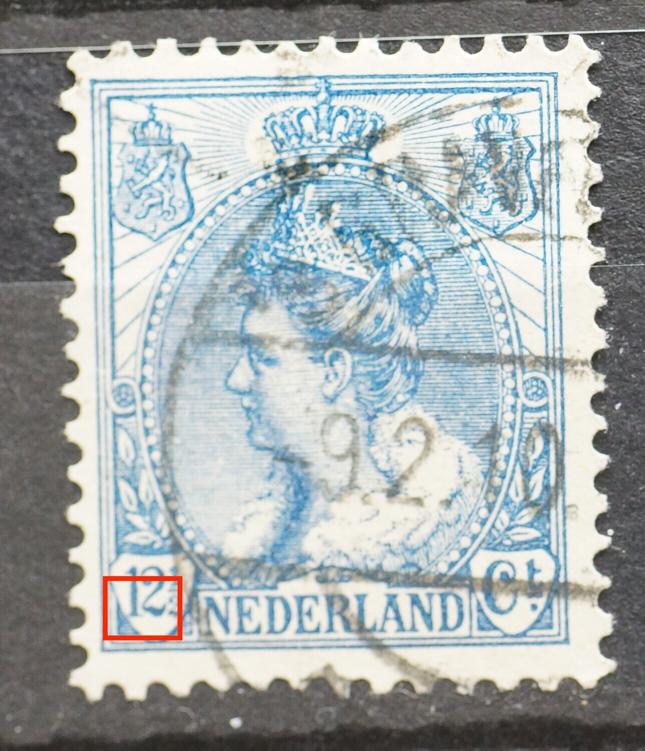 NVPH 63 - witte vlek in de voet van de grote 2