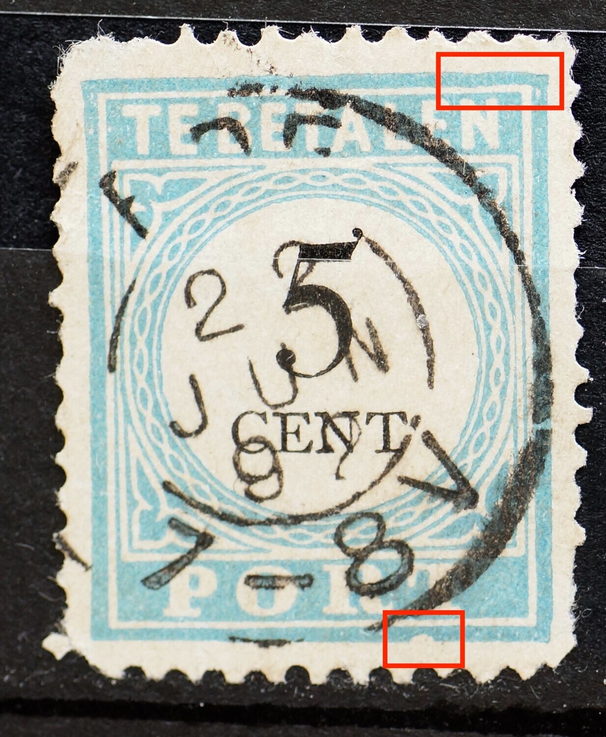 NVPH P6 (fraai) - o.a. witte uitholling van de kaderlijn onder
