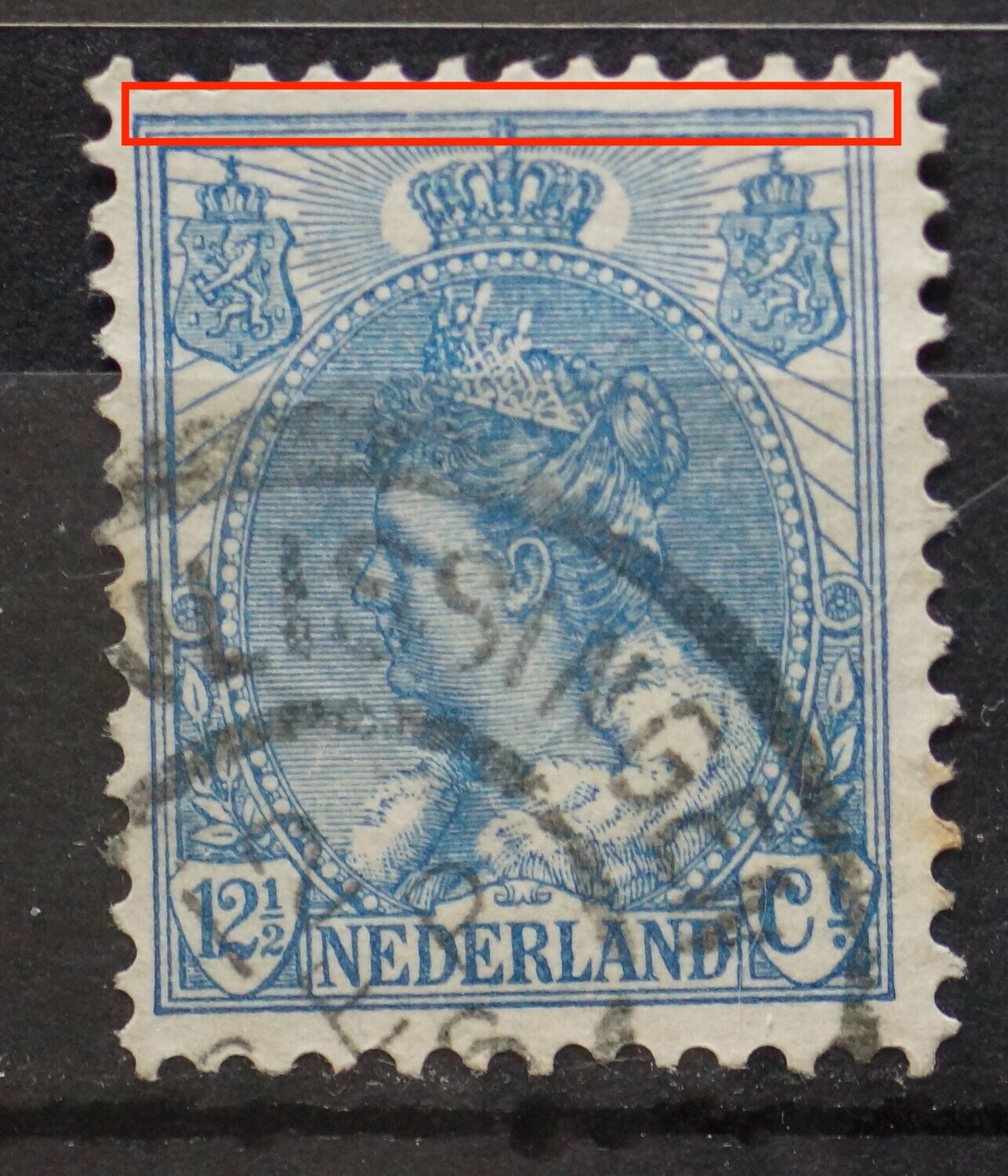 NVPH 63 - gespleten kaderlijn boven