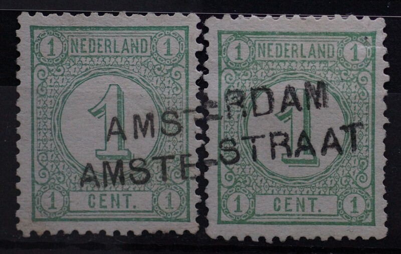 Amsterdam Amstelstraat op NVPH 31 (2 zegels) Amsterdam Amstelstraat op NVPH 31 (2 zegels)