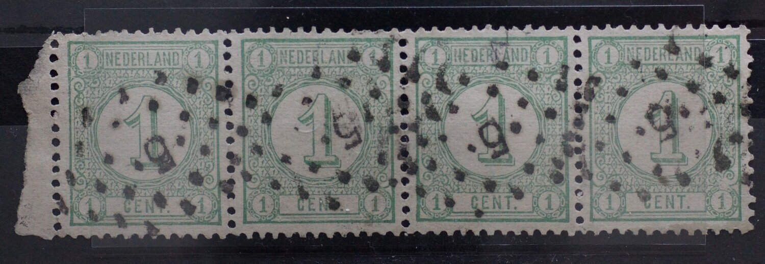 5 (Amsterdam) op NVPH 31 (strip, velrand)