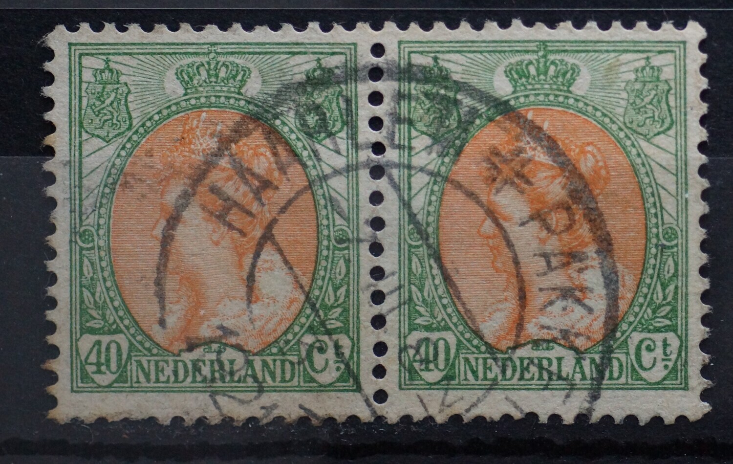 Haarlem + Pakketpost 3 op NVPH 73 (paar)