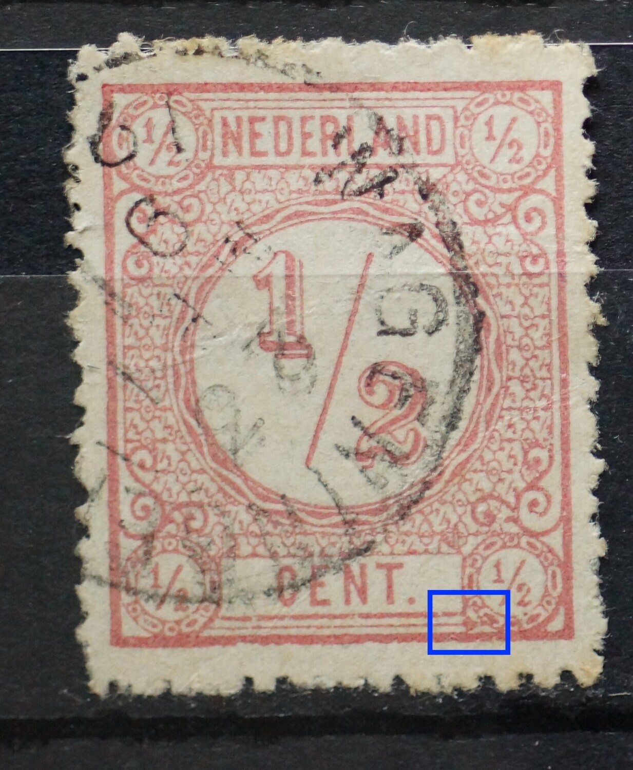 NVPH 30 - roze vlek rechtsonder