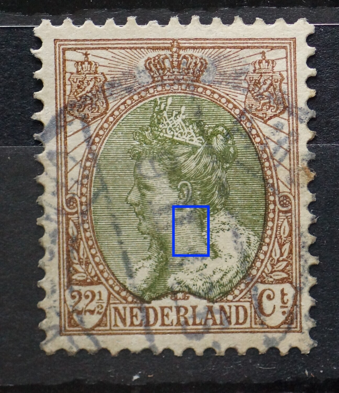 NVPH 67 - witte kras in de hals NVPH 67 - witte kras in de hals