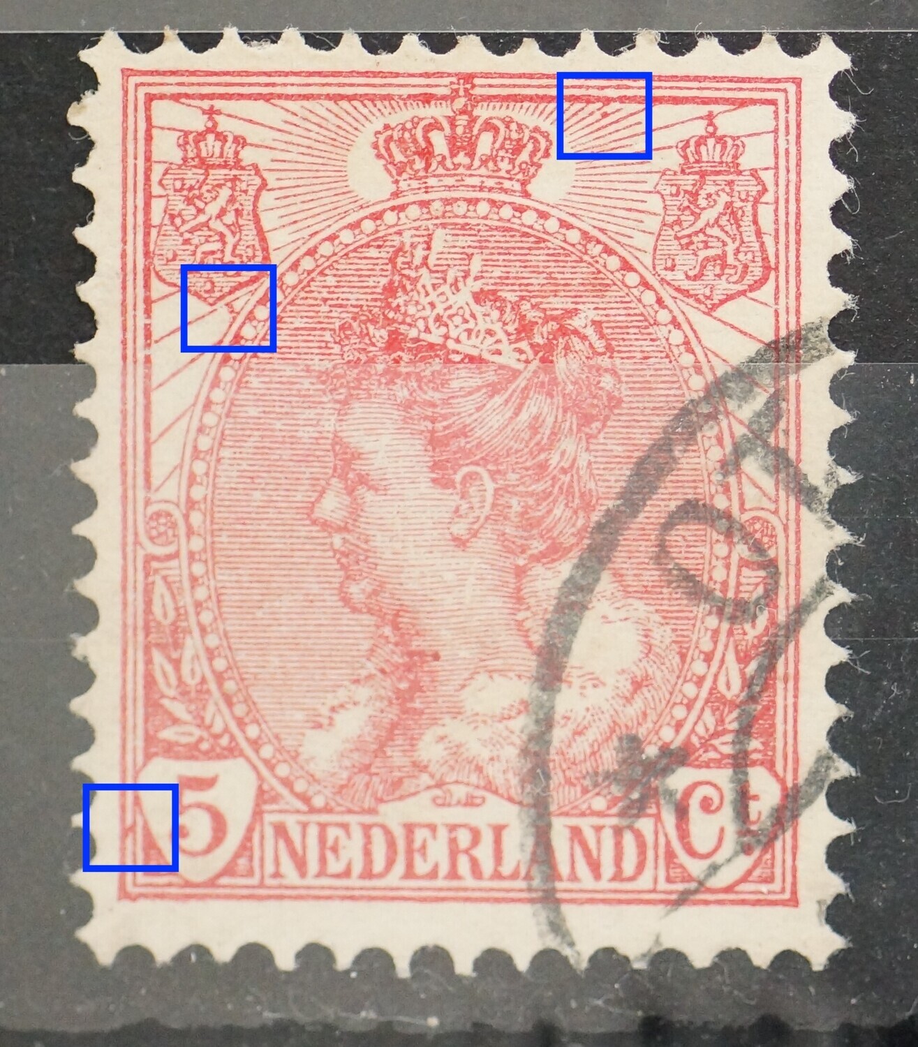 NVPH 60 - rode streepjes/vlekken