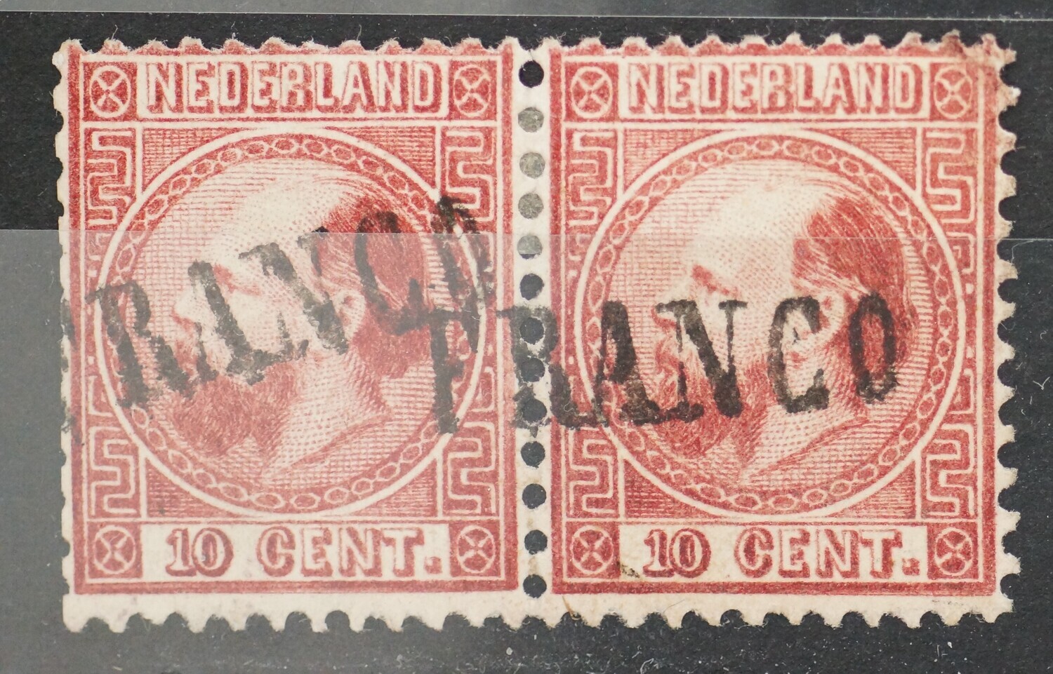 Franco zonder omlijsting op NVPH 8 (paar)